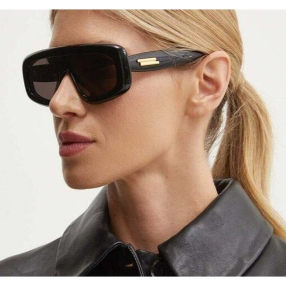 NEW BOTTEGA VENETA SUNGLASSES BLACK UNISEX EYEWEAR BOTTEGA VENETA BV1281S 001